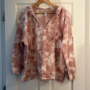 90 Degree tie dye v-neck hoodie
